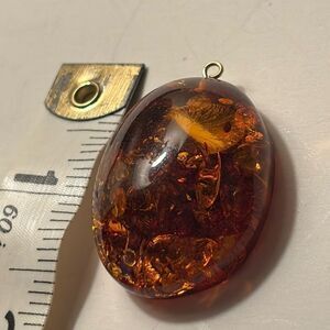 Genuine Lithuanian Baltic Amber Round pendant stone with natural inclusions